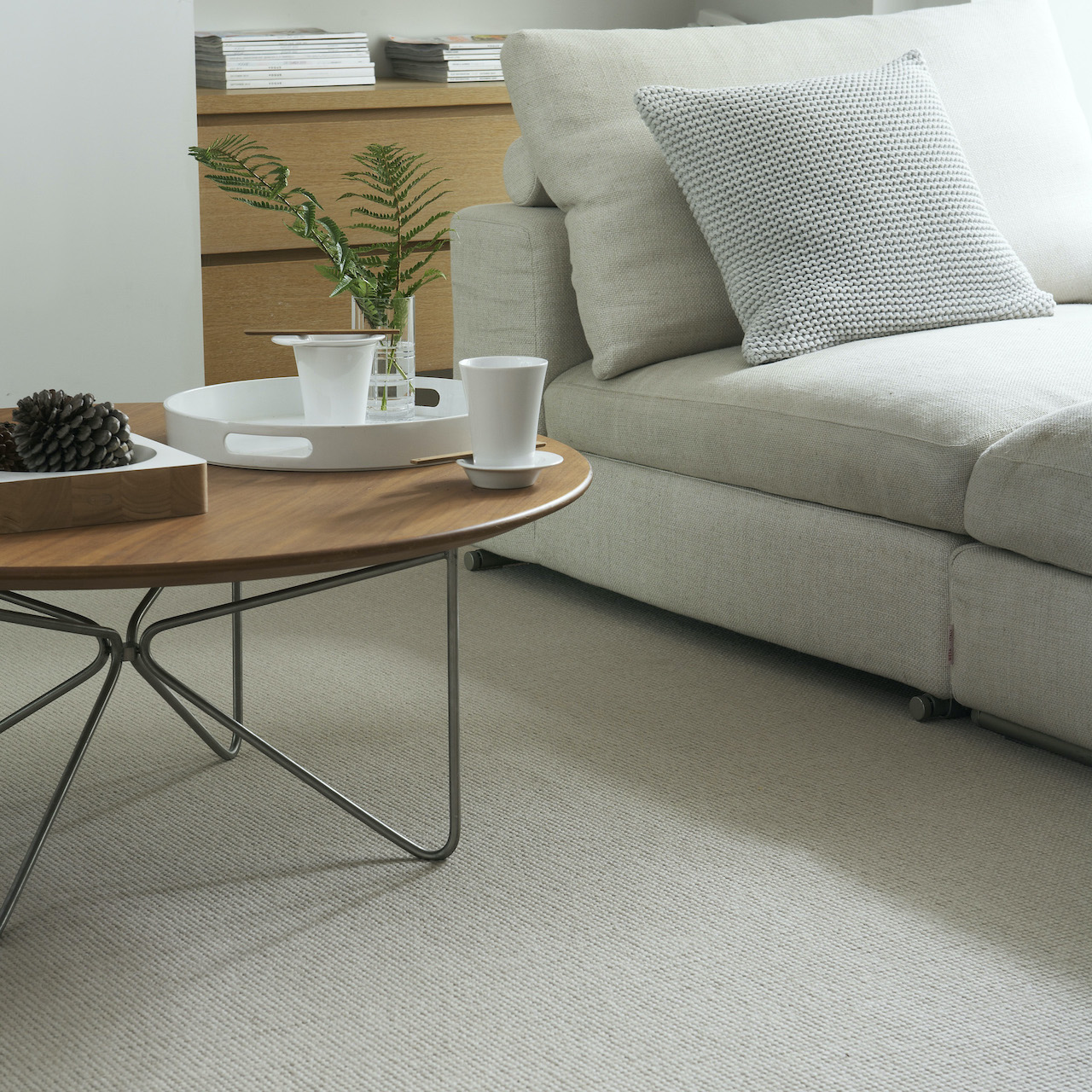 Natural Weave Square Oatmeal carpet by Jacaranda c